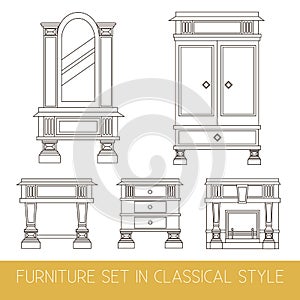 Vector collection of classical furniture