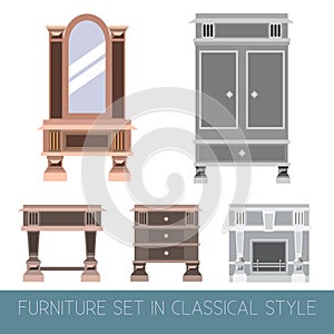 Vector collection of classical furniture.