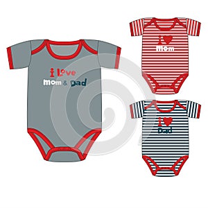 Vector collection of clothes for newborn boy