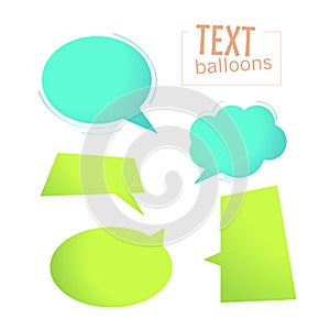 Vector collection of dialog boxes different shapes on white background.