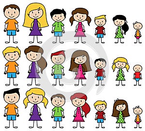 Vector Collection of Diverse Stick People in Vector Format