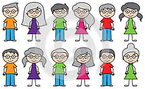 Vector Collection of Diverse Stick People in Vector Format