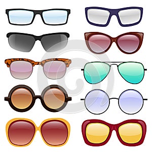 Vector collection of Eyeglasses and Sunglasses.