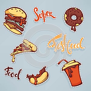 Vector collection of ffastfood patch badges