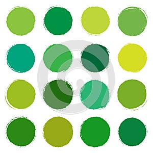 Vector collection of green grunge colored spots