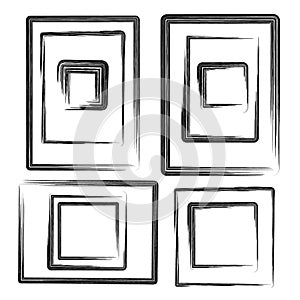 Vector collection grunge frames set, elements,