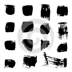 Vector collection of hand-drawn elements: drops, lines, splashes, points, brush strokes. Isolated on white background.