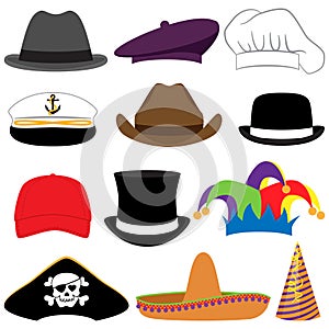 Vector Collection of Hats or Photo Props photo
