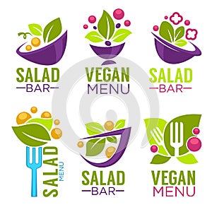 Vector collection of healthy cooking logo and organic food