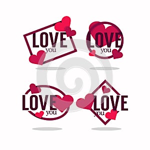 Vector collection of hearts and love