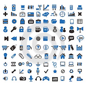 Vector collection of icons with various themes