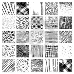 Vector collection ink hand drawn hatch texture