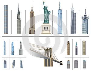 Vector collection of New York city landmarks