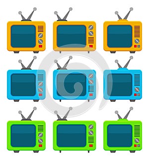 vector collection of retro tv sets