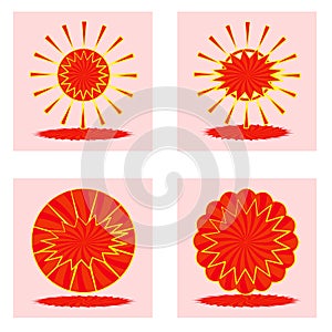 Vector : Collection of Stars sun sunburst sticker promotion banner logo icons, abstract background vector illustration art design