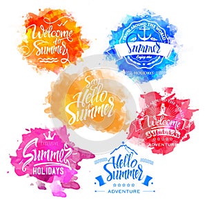 Vector Collection of Summer and Holidays Labels
