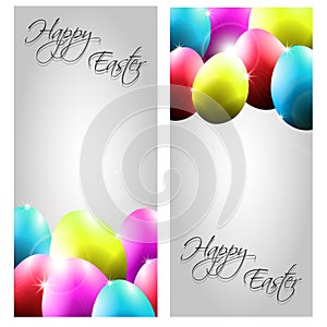 Vector Collection of Two Easter Cards with Colorfu