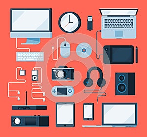 Vector collection of various electronic devices