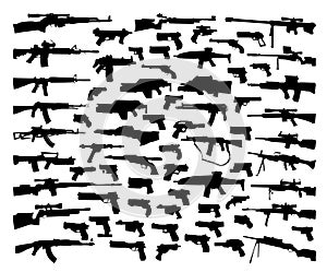 Vector collection of weapon silhouettes photo