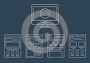 Vector collection of web development icons - html