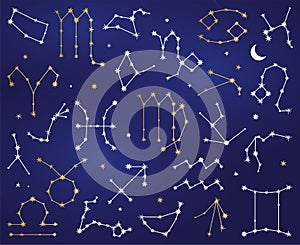 Vector Collection of Zodiac Sign Constellations