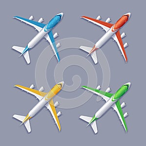 Vector Color Airplane Set