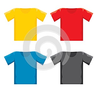 Vector color blank t-shirt design template set.