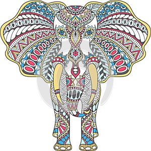 Vector color decorated Indian Elephant