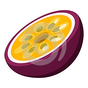 Vector Color Flat Design Icon Maracuya Fruit