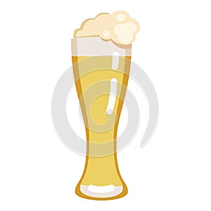 Vector Color Flat Icon - Light Beer Glass