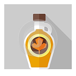 Vector color flat maple syrup bottle template