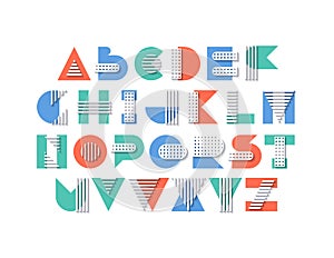 vector color graphical english alphabet