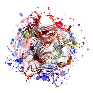 Vector color illustration american football player