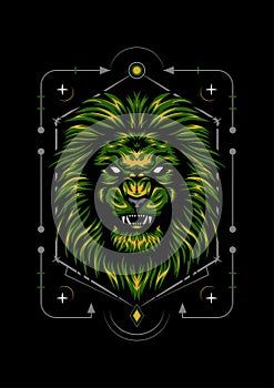 Vector Color Lion Illustration decative