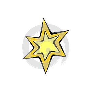 Vector color outline star icon. Simple design element, clip art on theme of night sky, astronomy, space