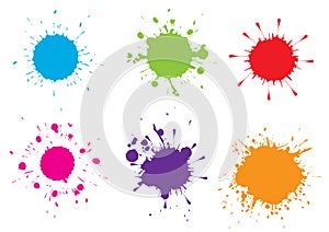 Vector color paint splatter background. Paint splashes set.Vector illustration design