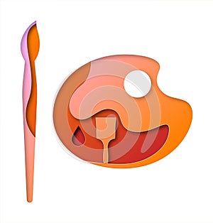 Vector color in paper art style