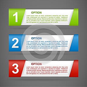 Vector color paper option labels