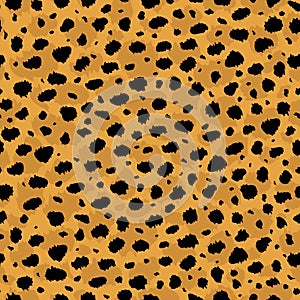 Vector color seamless pattern of cheetah skin print.