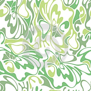 Vector color seamless swirl olive grass background. Green abstract floral texture.