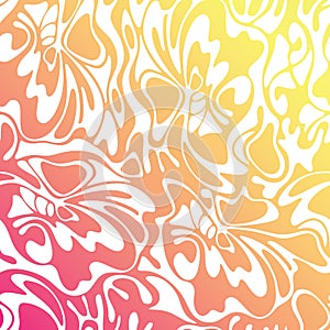 Vector color seamless wave background. Orange abstract sunny tex