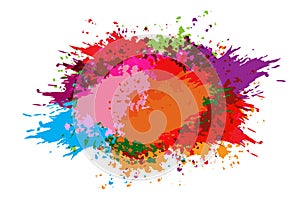 Vector color splatter paint background design. Vector illustration design photo
