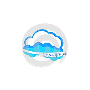 Vector colored cloud icon, isolated on white background
