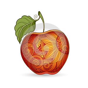 Vector Colored Contour Apple