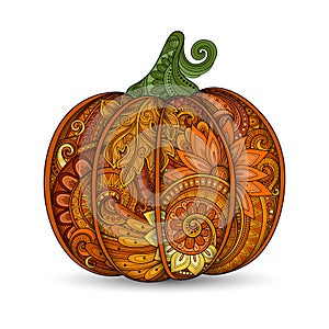 Vector Colored Decorative pumpkin with Beautiful Pattern