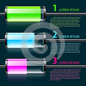 Vector colored glass bulbs infographic