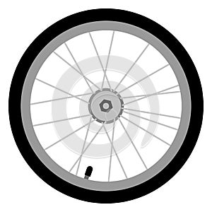 Vector, colored illustration of bicycle wheel