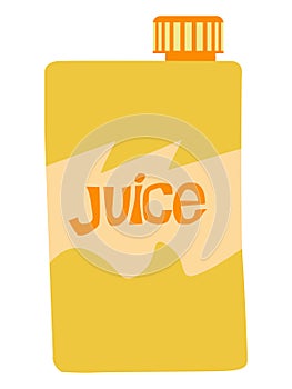 Vector, colored illustration of box of juice