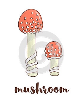Vector colored mushroom icon.