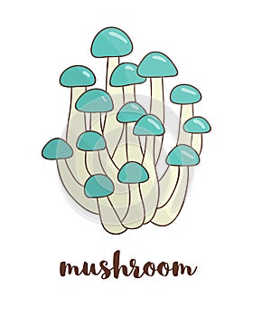Vector colored mushroom icon.